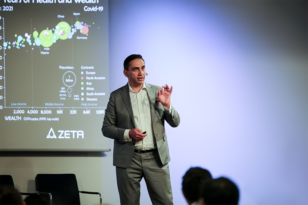 Man giving giving a keynote at ZETA Symposium